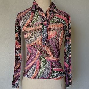 Vintage 70s stretch long sleeve top